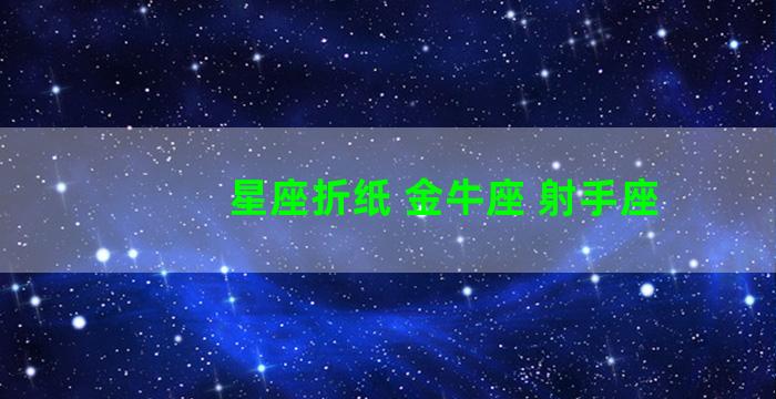 星座折纸 金牛座 射手座